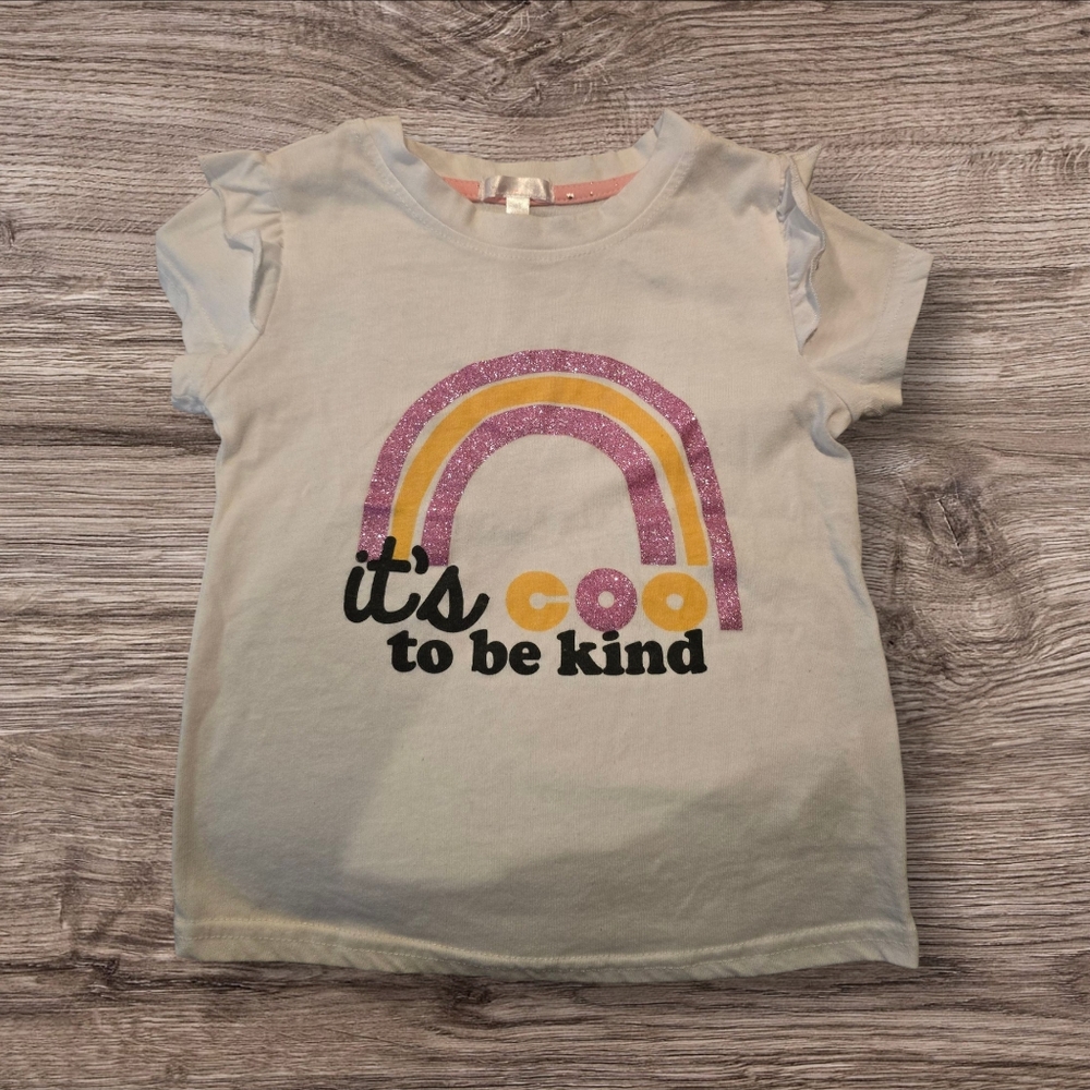 Tahari Girls 4T Rainbow Graphic Tee – “It’s Cool to Be Kind” Shirt Toddler Kids